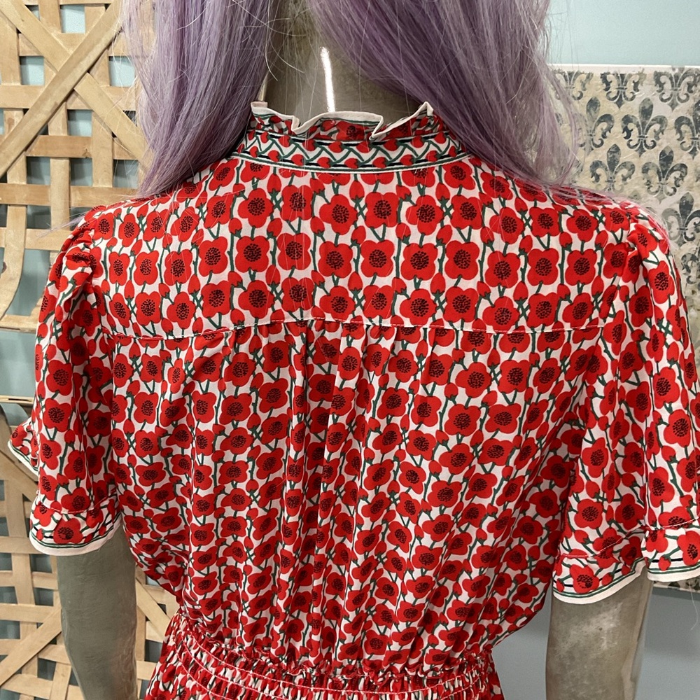 Max Studio Red and White Floral Maxi Dress - Picture 6 of 8